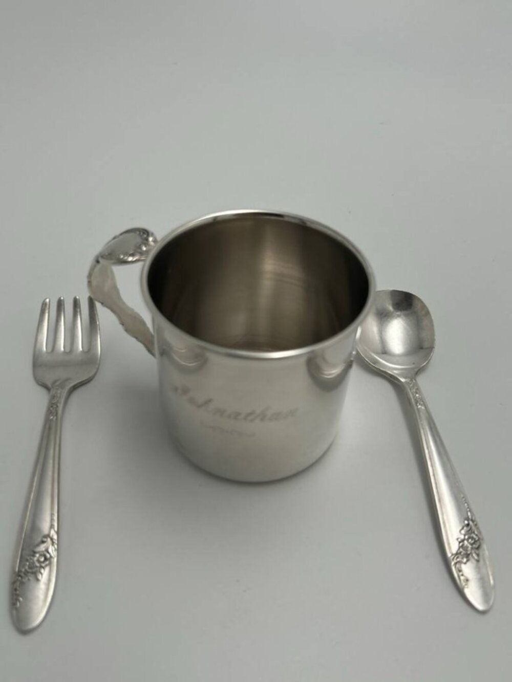 Vintage Birks Silverplate Baby Cup & Oneida Flatware Set 👶✨